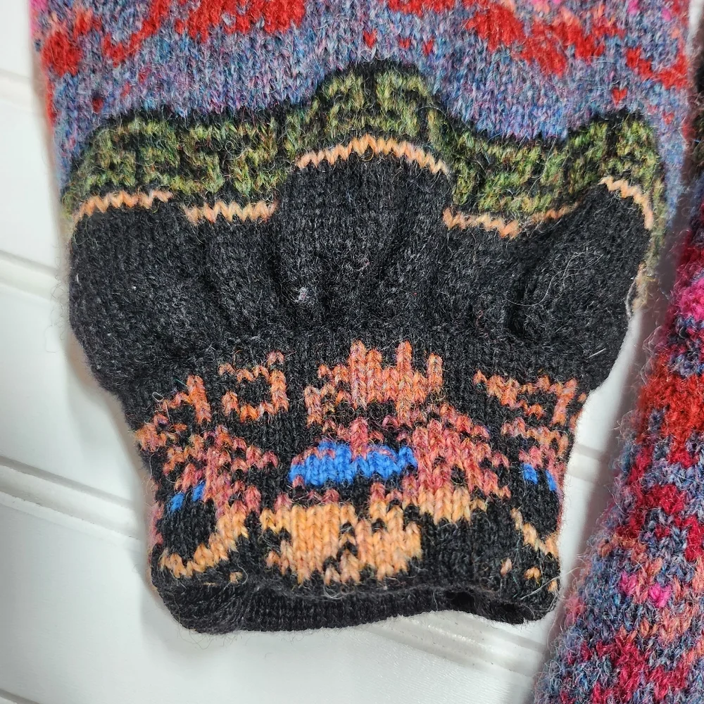 Icelandic Design | Vibrant Wool Button Up Sweater Coat AS-IS | Med/Large - Picture 6 of 12